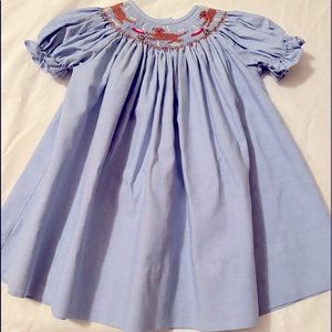 PLANTATION shop,18 Mo, blue cotton smocked dress